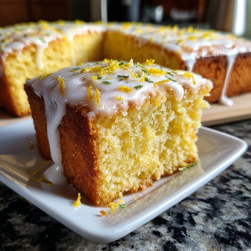 Zitronenkuchen mit Joghurtglasur