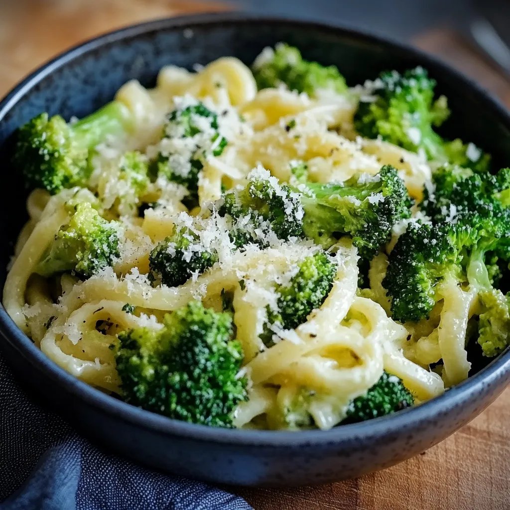 Brokkoli-Nudeln mit Parmesansoße