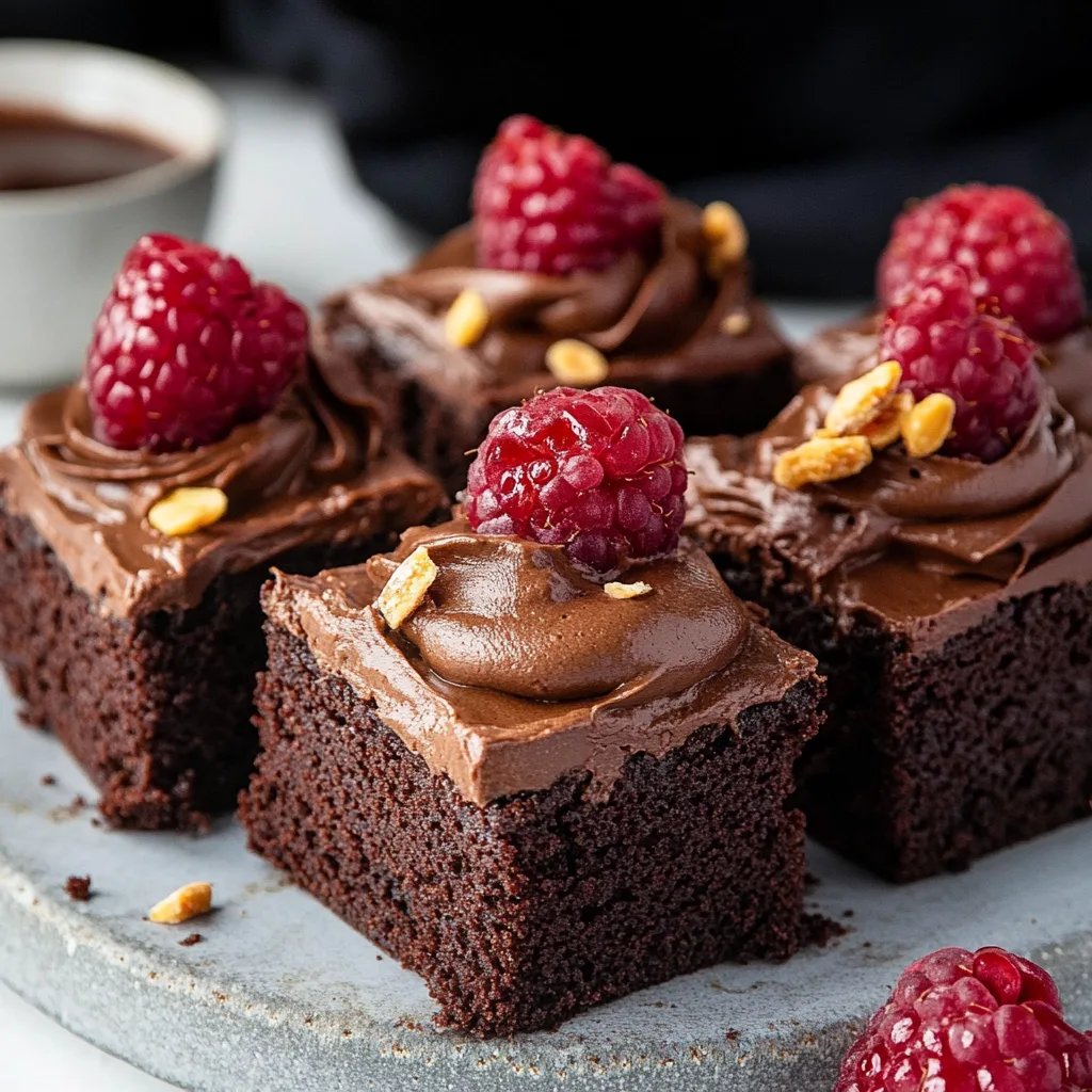 Brownie Mini Törtchen mit Schokocreme & Himbeeren