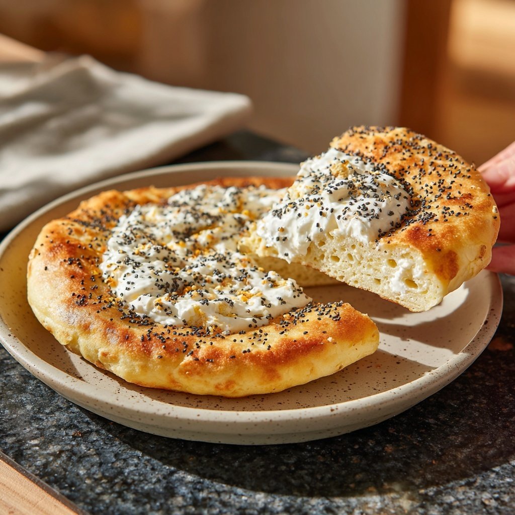 Pfannkuchen mit Mohn und Vanillequark