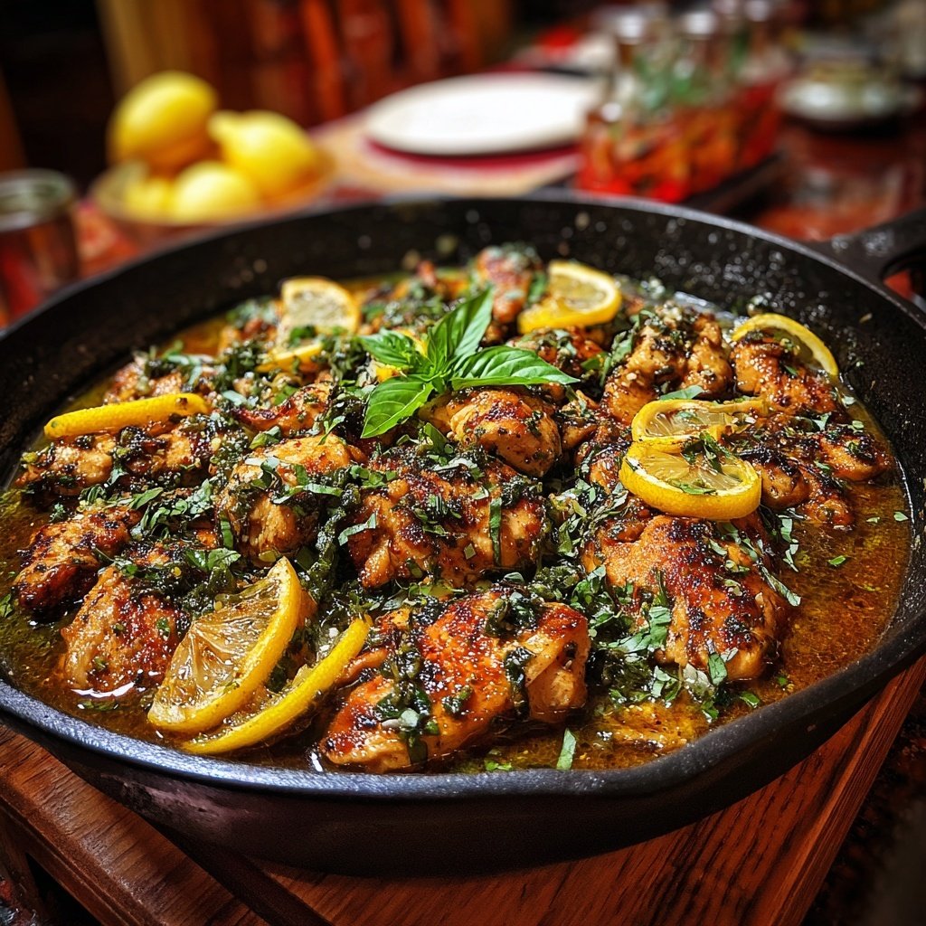 Kalorienarme Hähnchenpfanne Mit Zitronen Kräutern