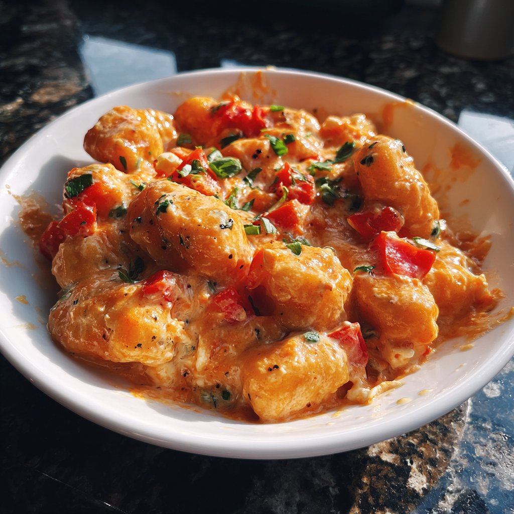 Gnocchi mit Paprika und Feta