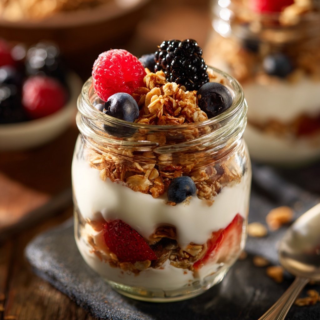 Frühstück im Glas mit Granola