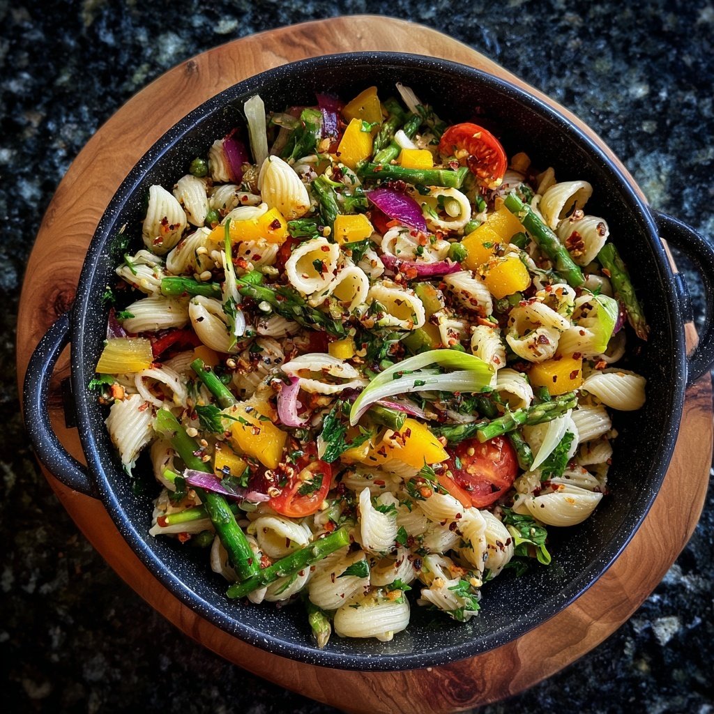 Mediterraner Nudelsalat Mit Frühlingszwiebeln