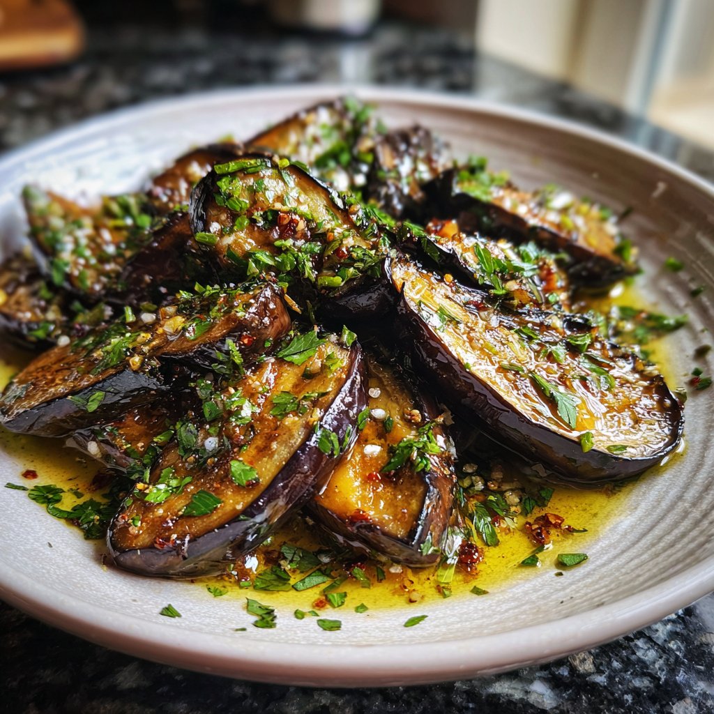 Ofengeröstete Auberginen mit mediterranen Kräutern