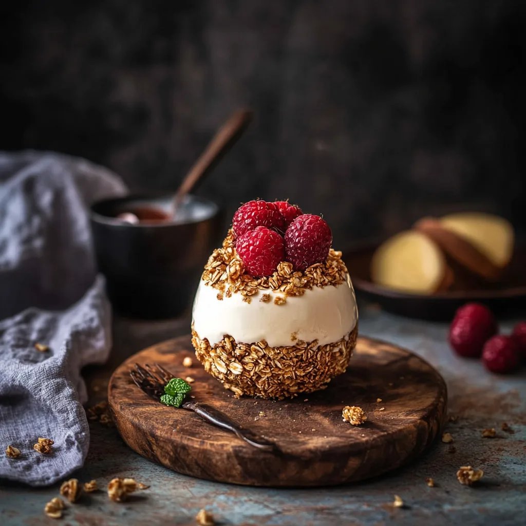 Rumparfait mit Amarettini-Bröseln & Portweinfeigen