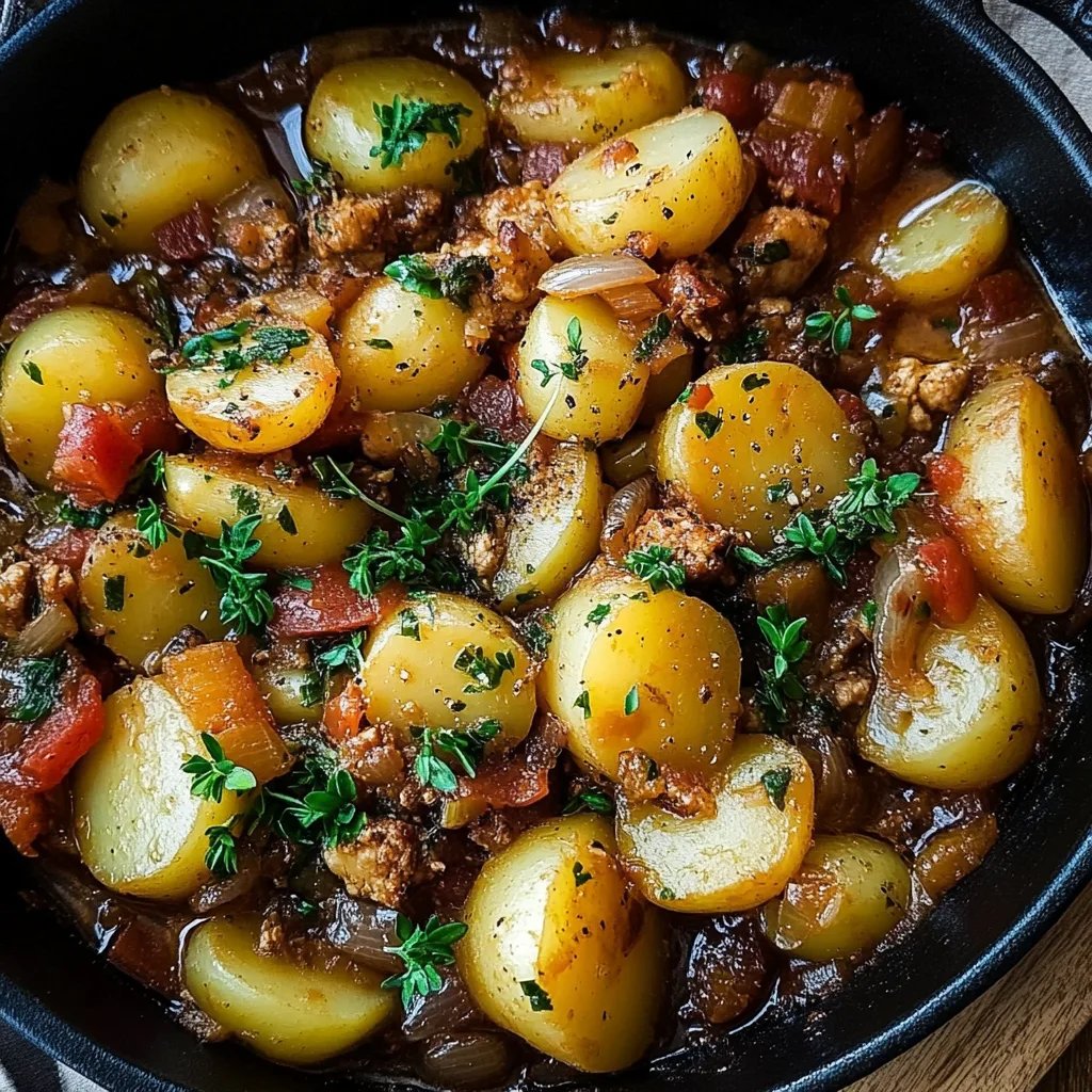 Würzige Kartoffel-Rosenkohl-Pfanne