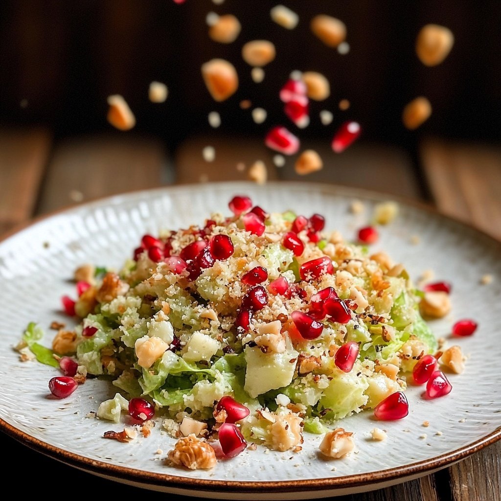 Grünkohlsalat mit Granatapfel und Walnüssen