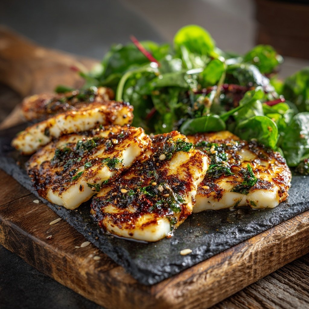 Gegrillter Halloumi Mit Zitronen Marinade