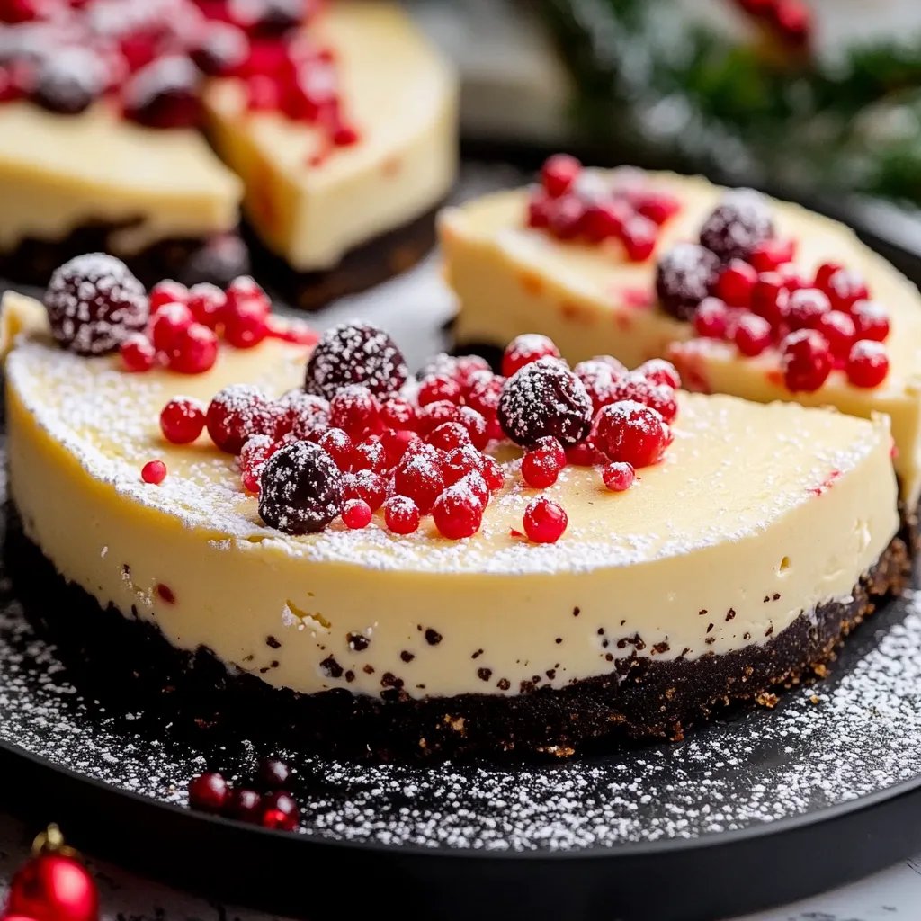 Weihnachts-Pfefferminz-Käsekuchen