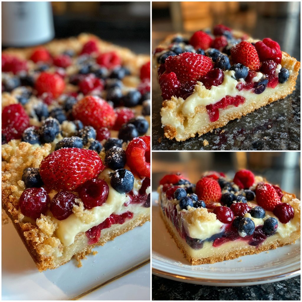 Blechkuchen mit Schmand und Früchten