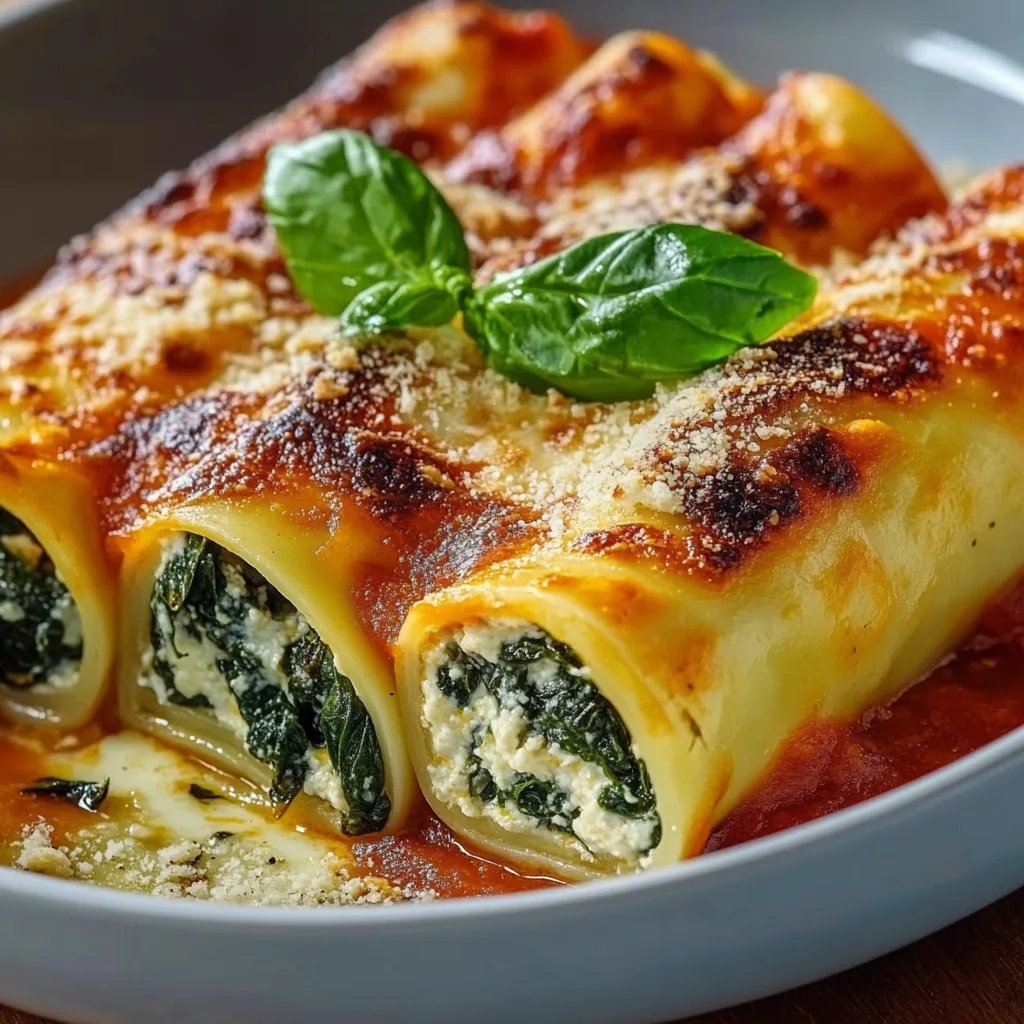 Einfache Cannelloni mit Spinat Ricotta Füllung
