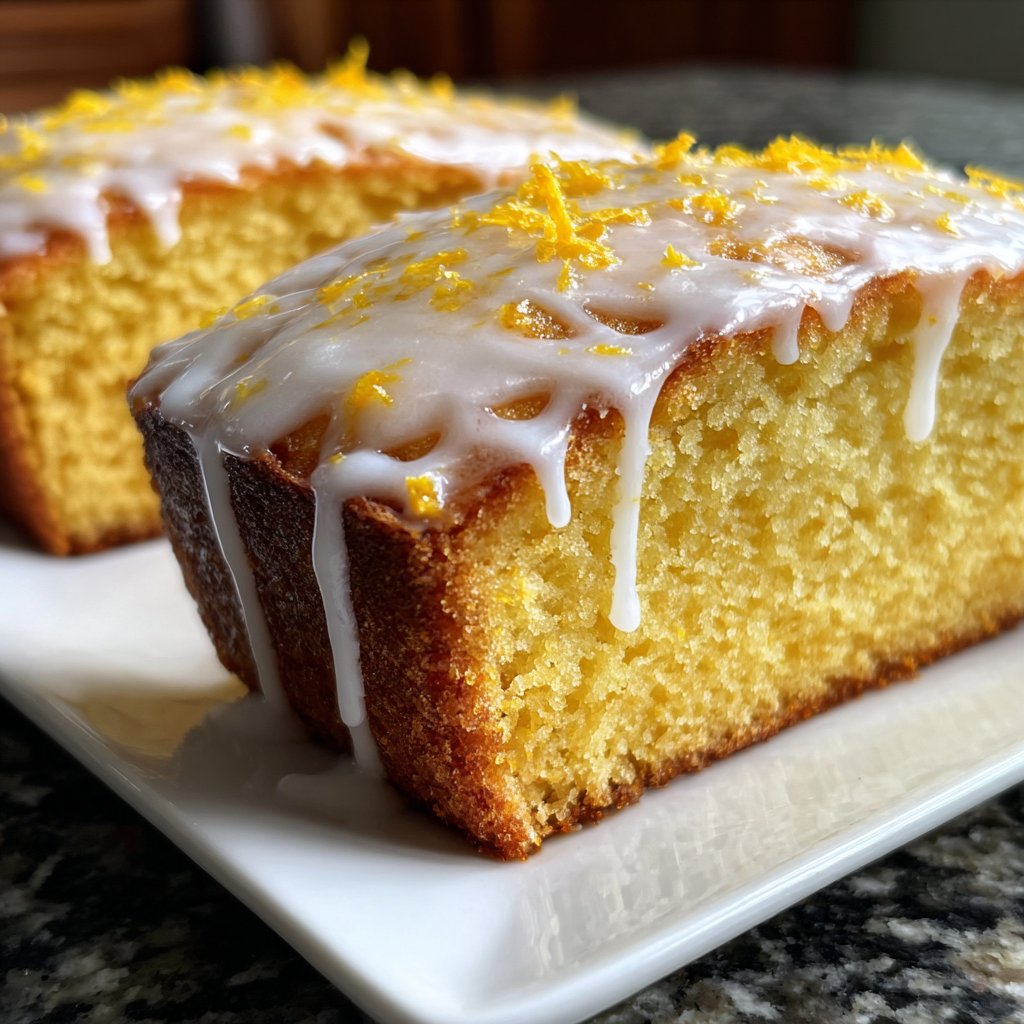 Zitronenkuchen mit Orangenabrieb