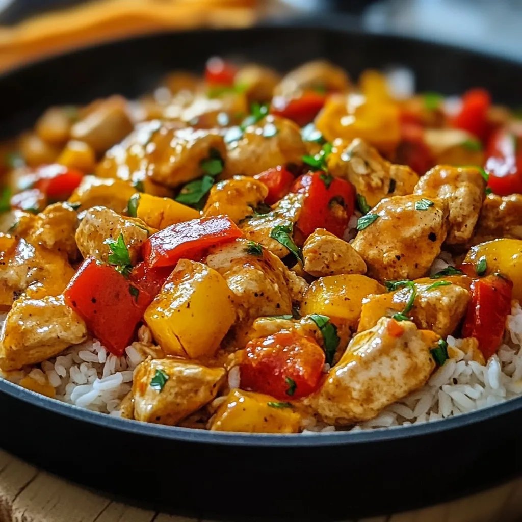 Kürbis-Hähnchen-Pfanne mit Reis