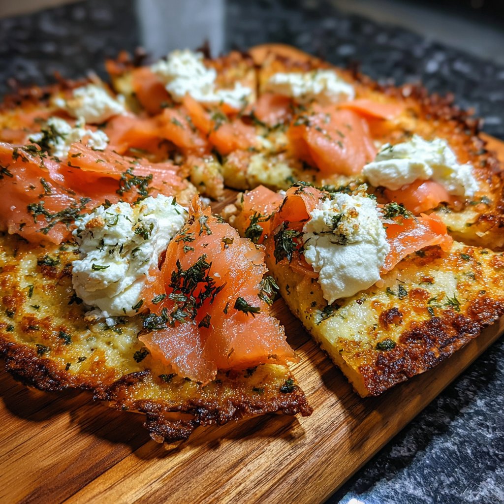 Flammkuchen mit Räucherlachs
